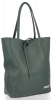 Kožené kabelka shopper bag Vittoria Gotti fľašková zelená V21E